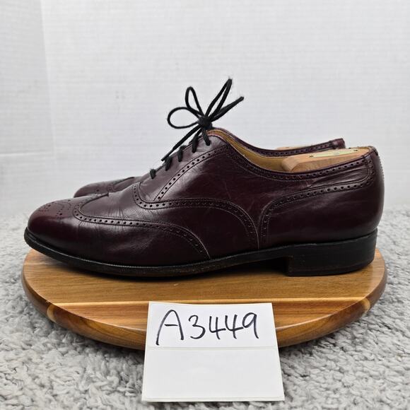 Dack's Burgundy Kangaroo Leather Business Wingtip Oxford Dress Shoe Mens 11 - Picture 1 of 15